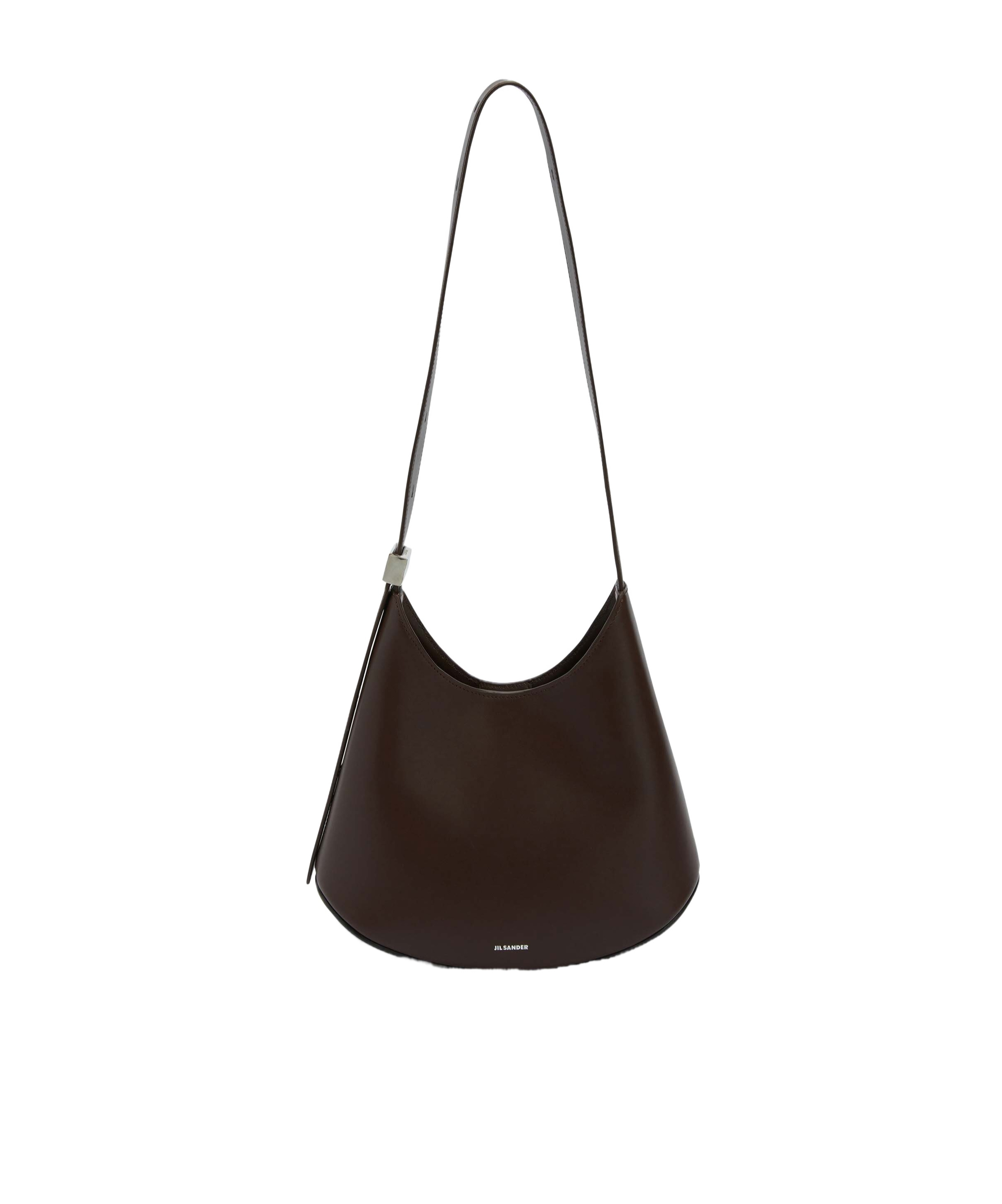 Jil Sander Curved Design Shoulder Bag In Black
