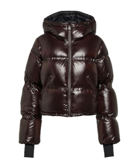 Aztech Mountain Minnie Cropped Down Ski Jacket In Brown