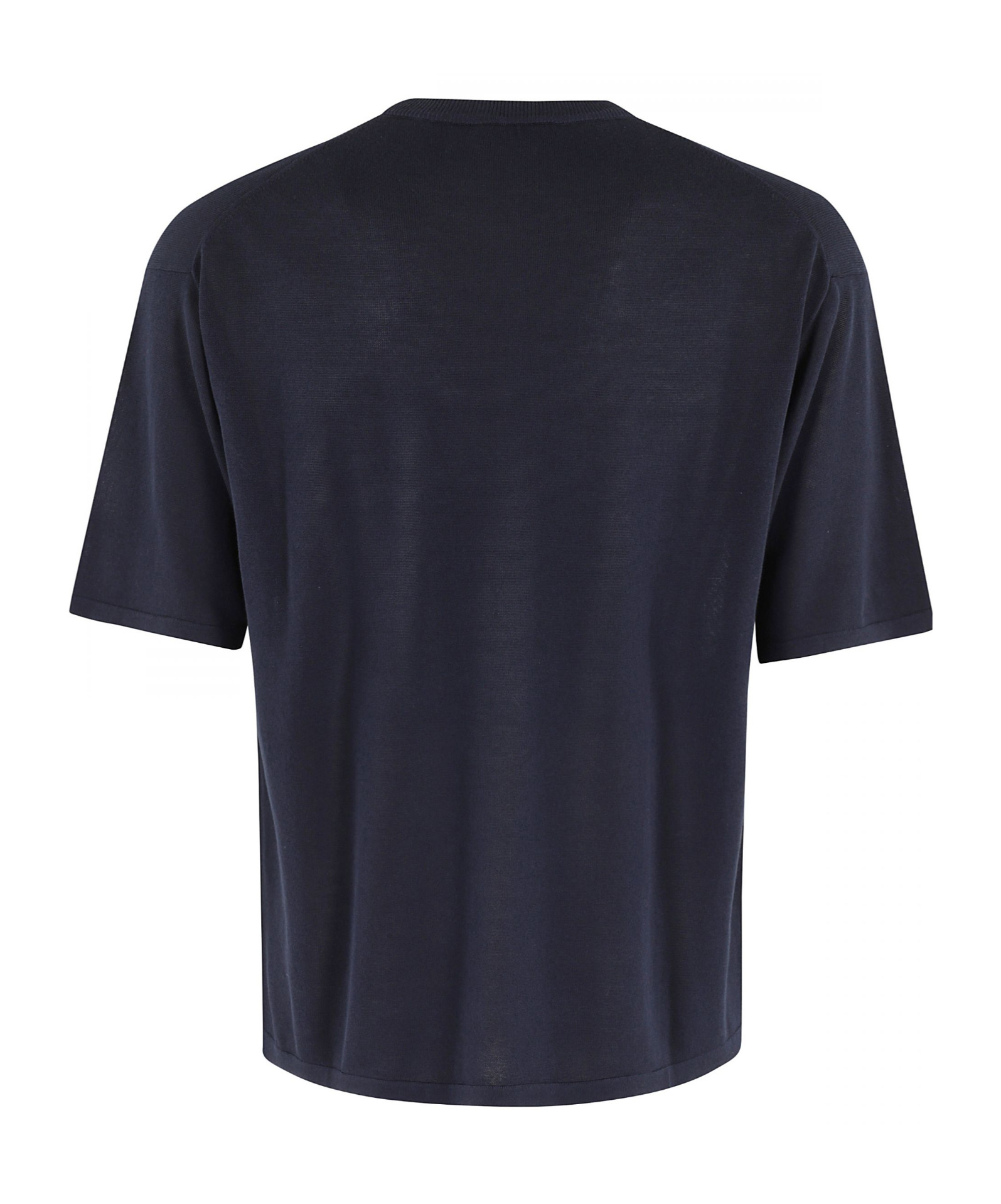 Roberto Collina Oversized Navy Cotton Knit T-shirt In Blue