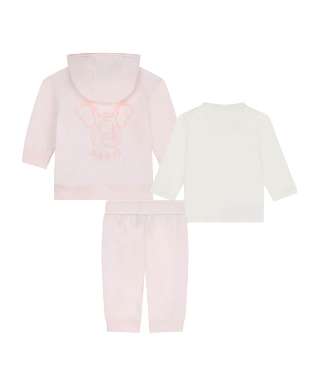 Kenzo Logo-patch Zip-up Cotton Tracksuit (set Of Three) In Pink