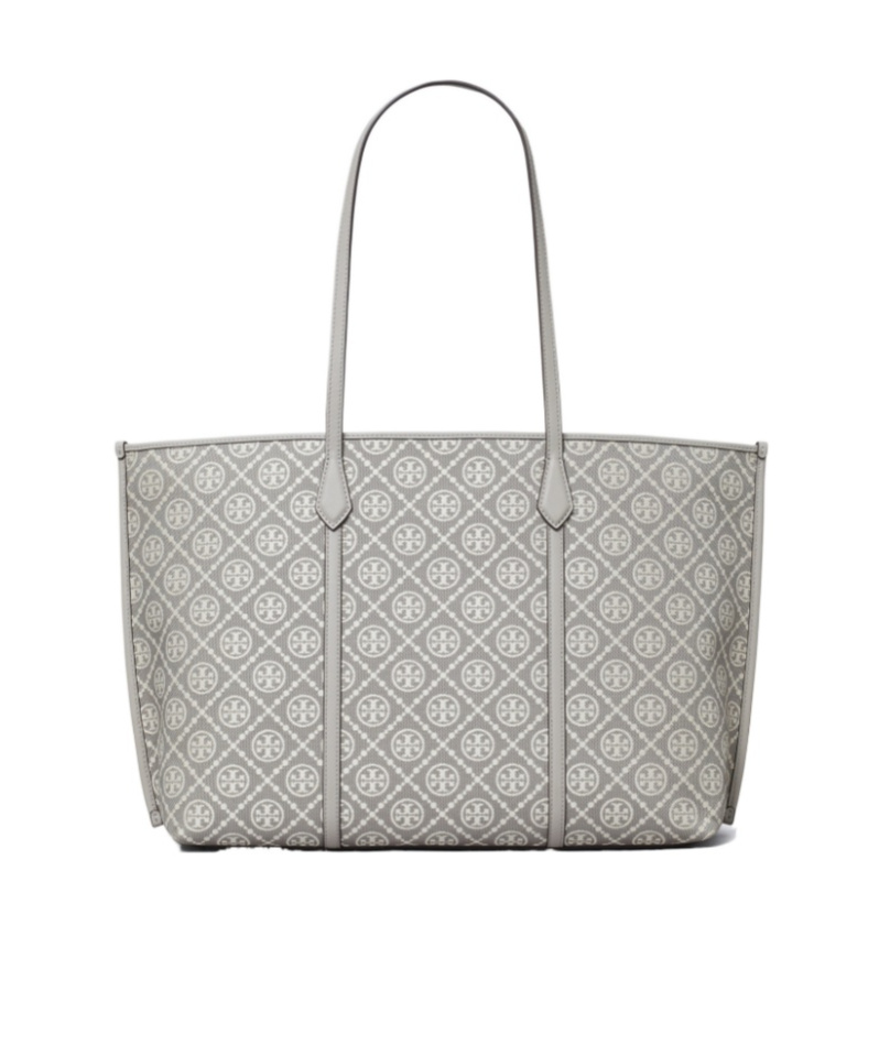 Tory Burch T-monogram Shopping Bag In Gray