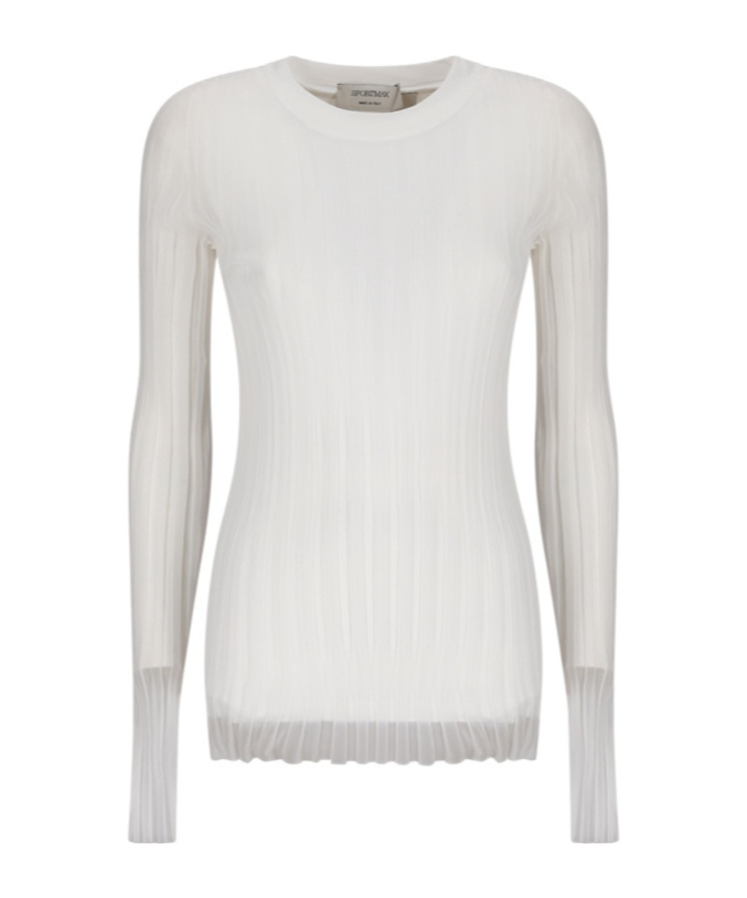Sportmax Acino1234 Sheer & Knit 2-piece Top In White