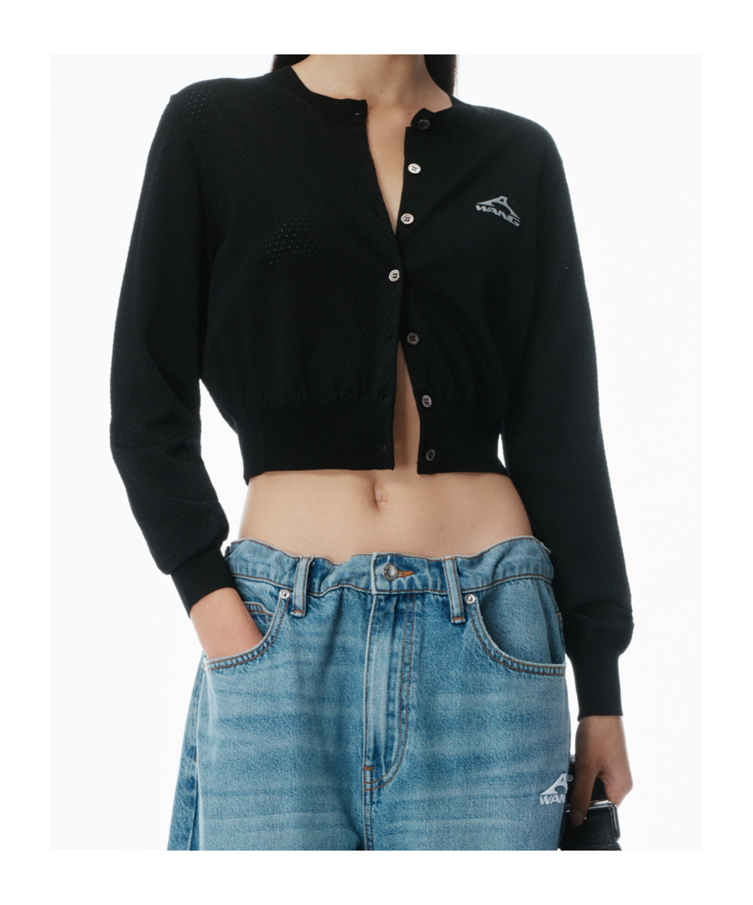 ALEXANDER WANG T LOGO-PRINT CARDIGAN