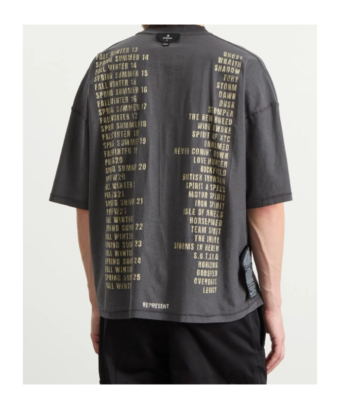 Represent Reversible Living Legacy Tour T-shirt In Grey In Black