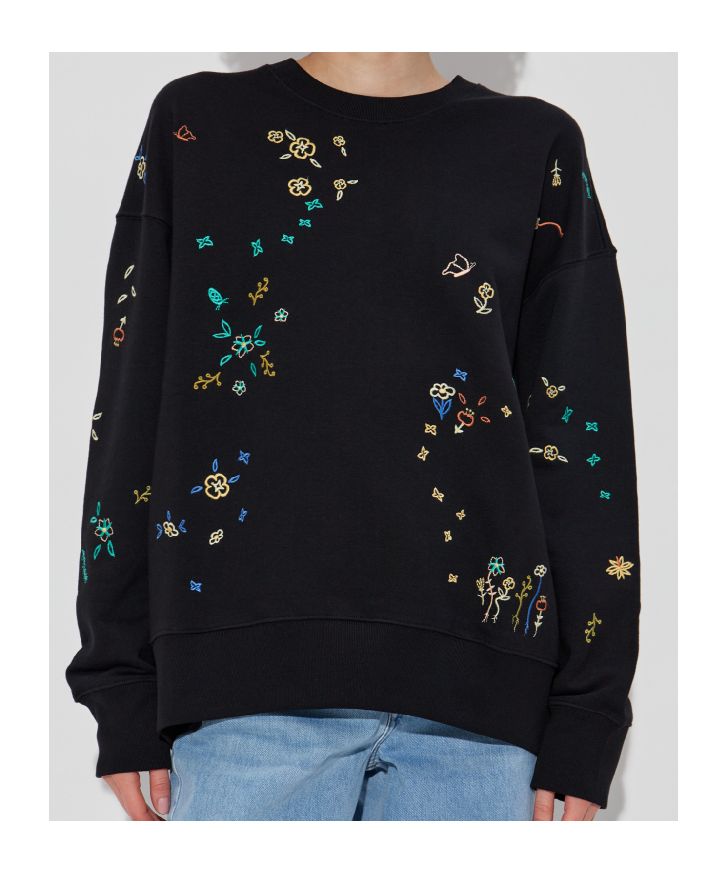 Ps By Paul Smith Ps Paul Smith Embroidered Cotton Sweatshirt In Black