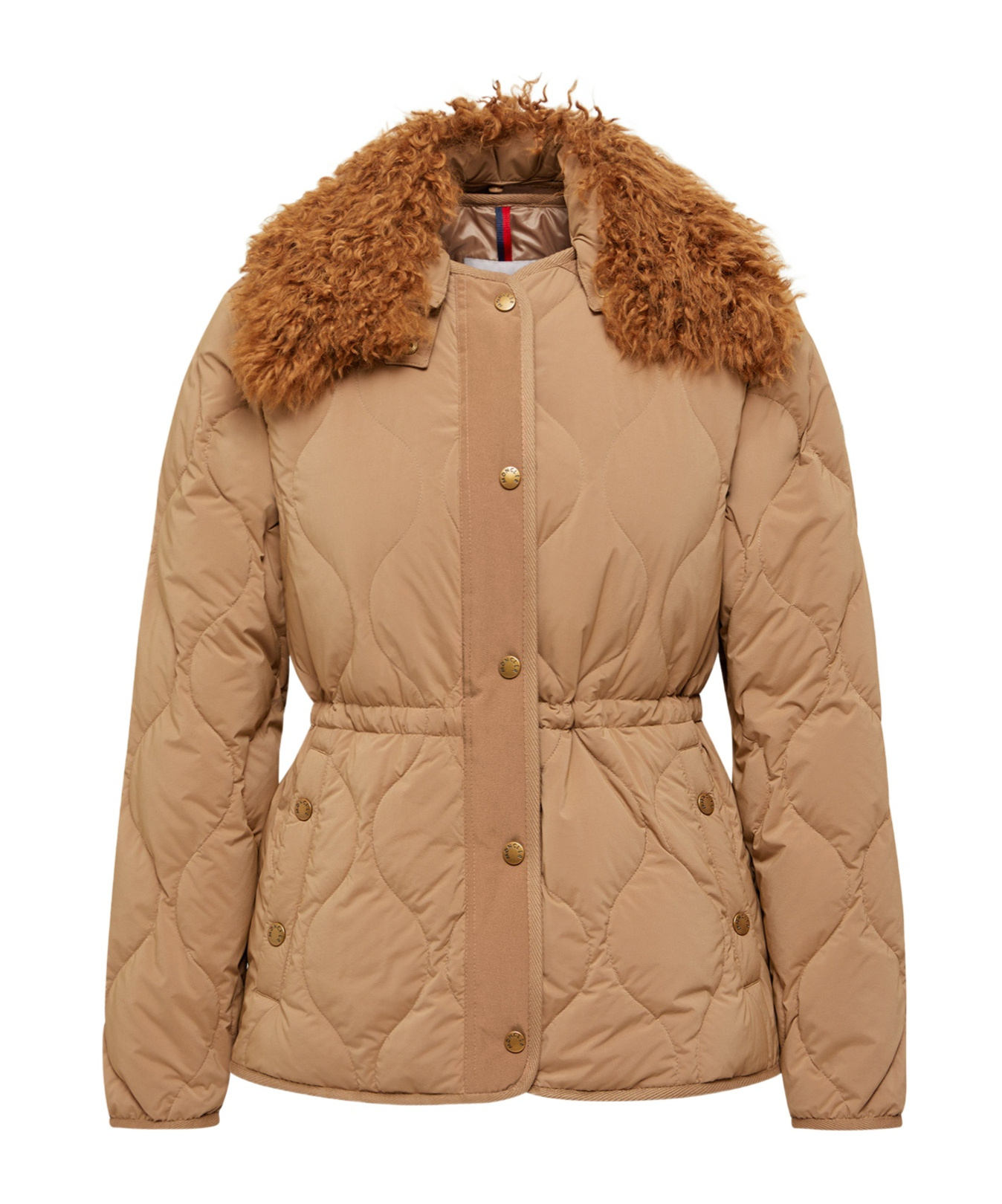 Moncler Quintin 3-in-1 Shearling-trimmed Short Down Jacket In Brown