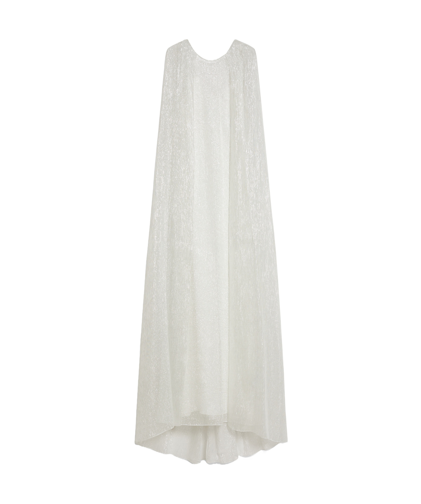 Max Mara Long Cape Silk Dress In White