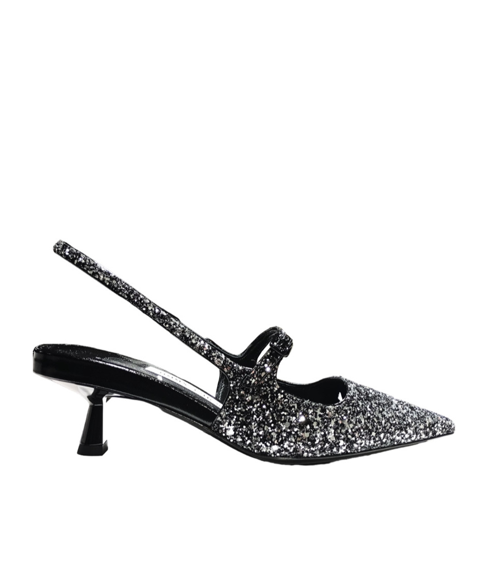 Jimmy Choo Sparkling 45mm Pointed Toe Slingback Pumps In Black