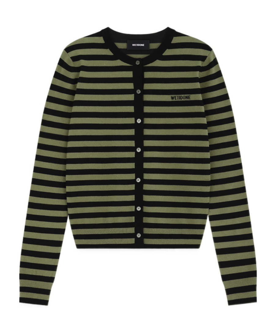 We11 Done Striped Sweater In Black