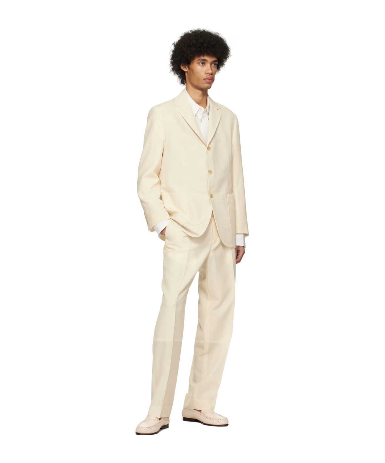 Auralee Slit Details Suit Jacket In White