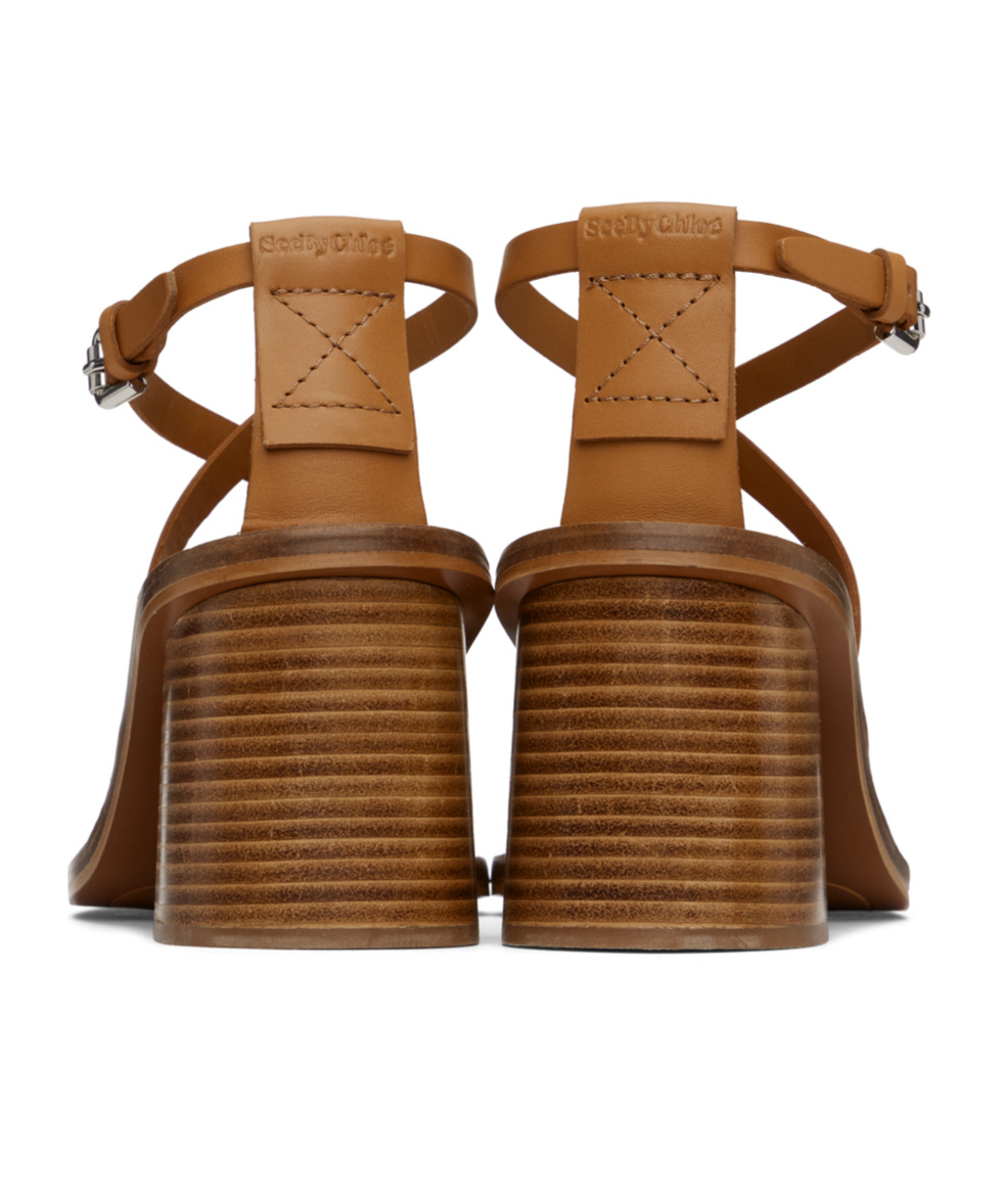 See By Chloé Lynette Cross-belted High-heeled Sandals In Brown