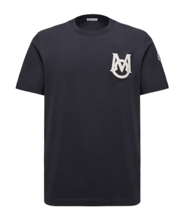 Moncler Logo Cotton Jersey T-shirt In Black