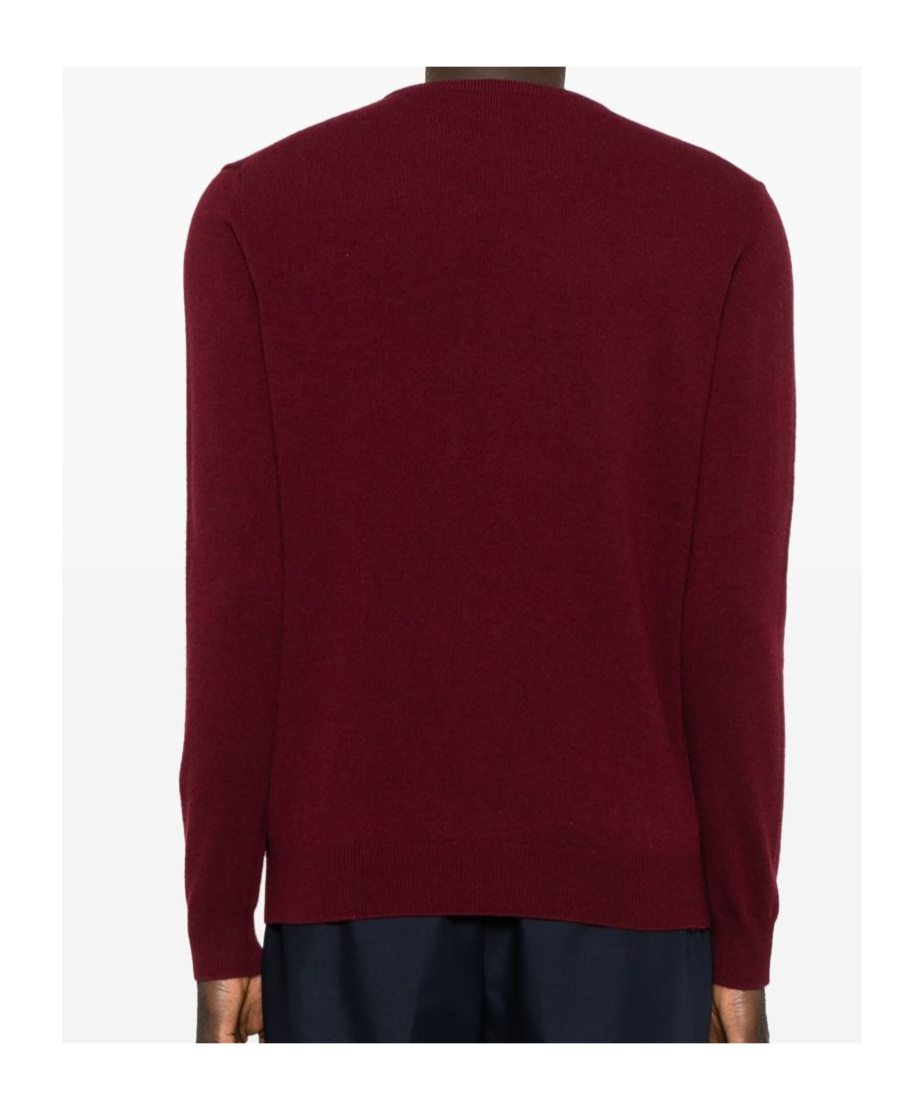 Woolrich Classic Crew Neck Wool Sweater In Deep Burgundy In Red