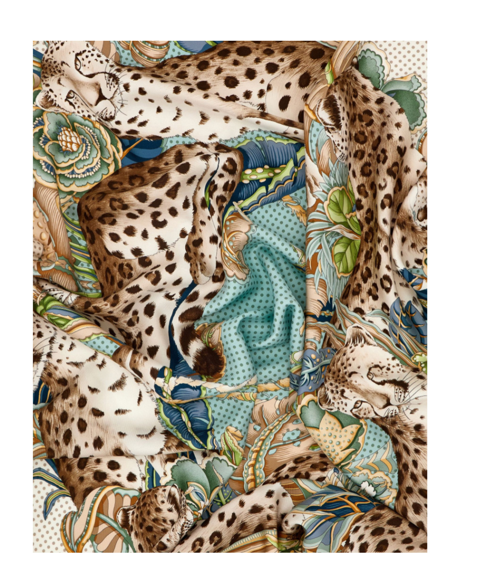 Ferragamo Silk Foulard Square Animal Print Scarf In Multi