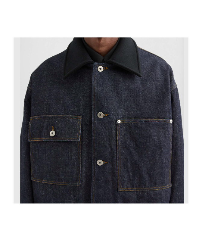 Jil Sander Denim Jacket With Chest Pockets And Collared Neck In Blue