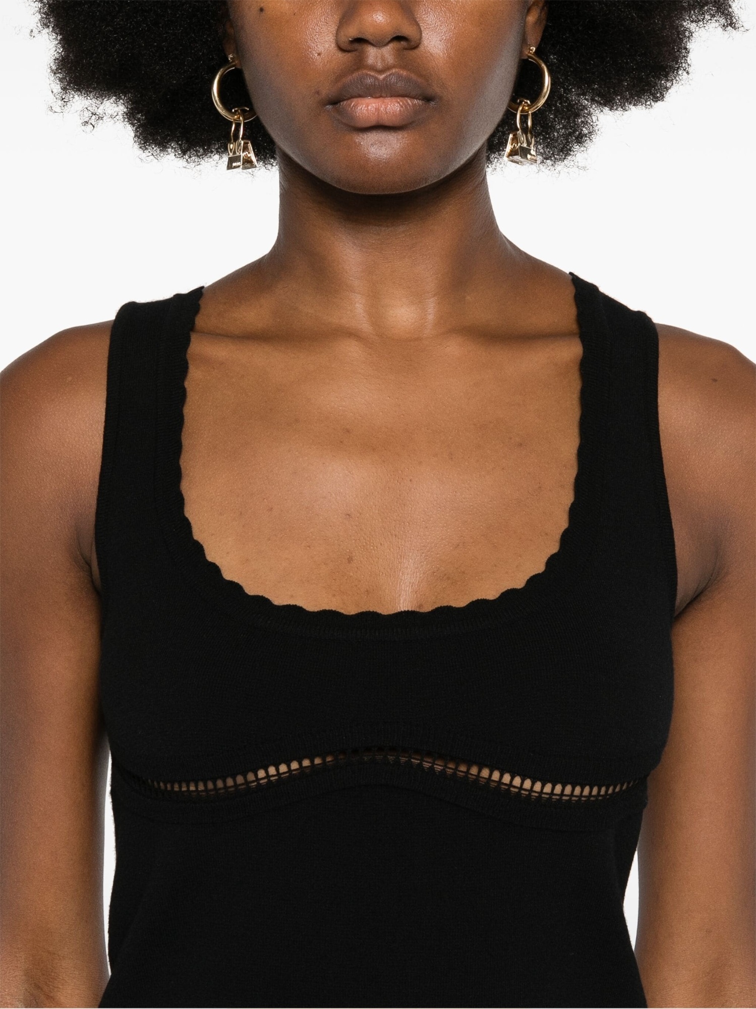 Blumarine Cut-out Detailed Tank Top In Black