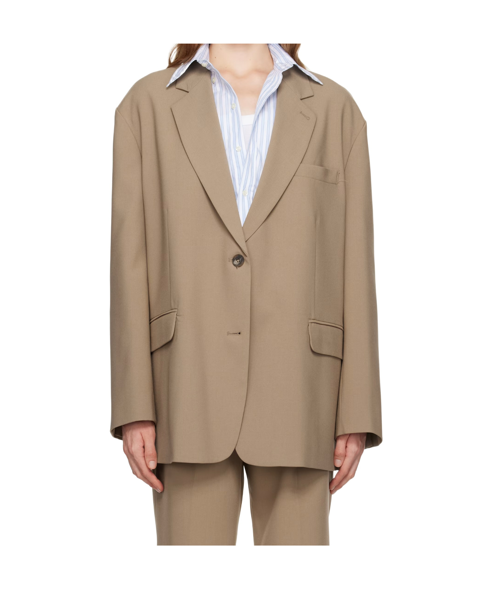 THE FRANKIE SHOP BEA SINGLE-BREASTED BOXY BLAZER 
