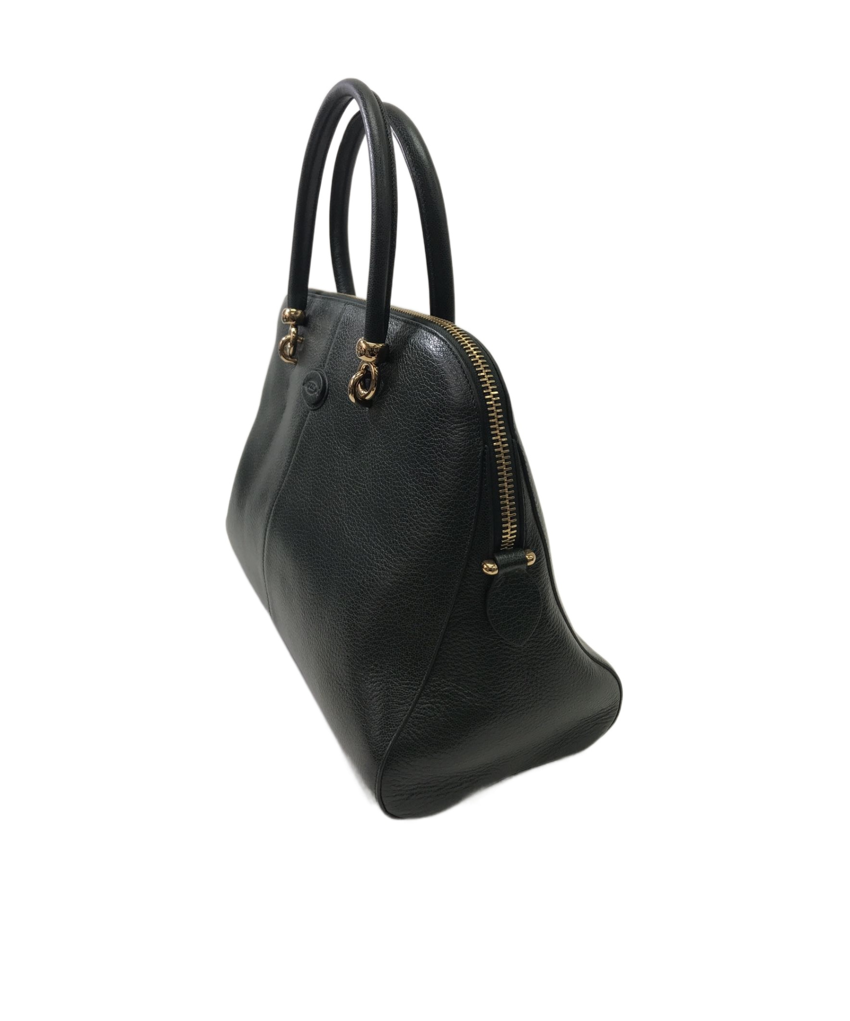 Shop Tod's Double Handle Shoulder Bag In Black