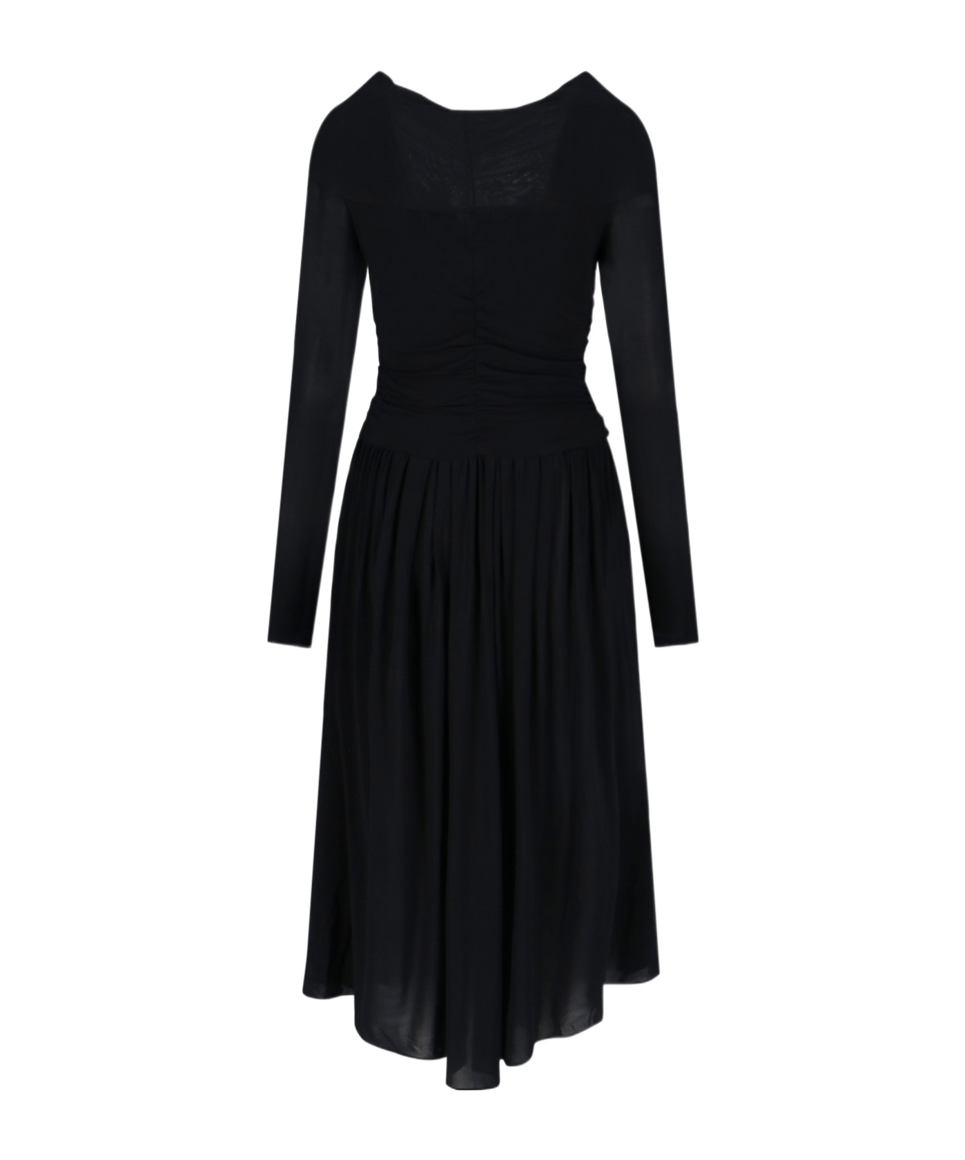 Isabel Marant Knee Length Dress Asymmetric Hem In Black