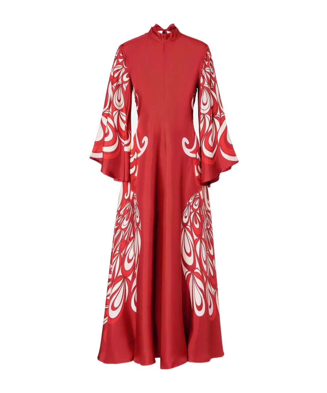 La Doublej Magnifico Printed Silk Twill Maxi Dress In Red