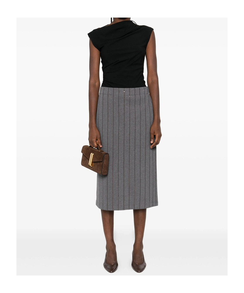 Brunello Cucinelli Asymmetric Draped Top In Black
