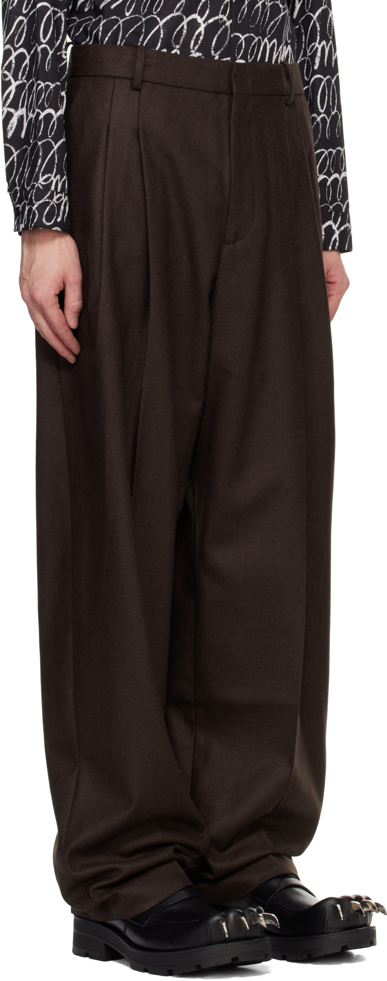 Charles Jeffrrey Loverboy Pleated Trousers In Black