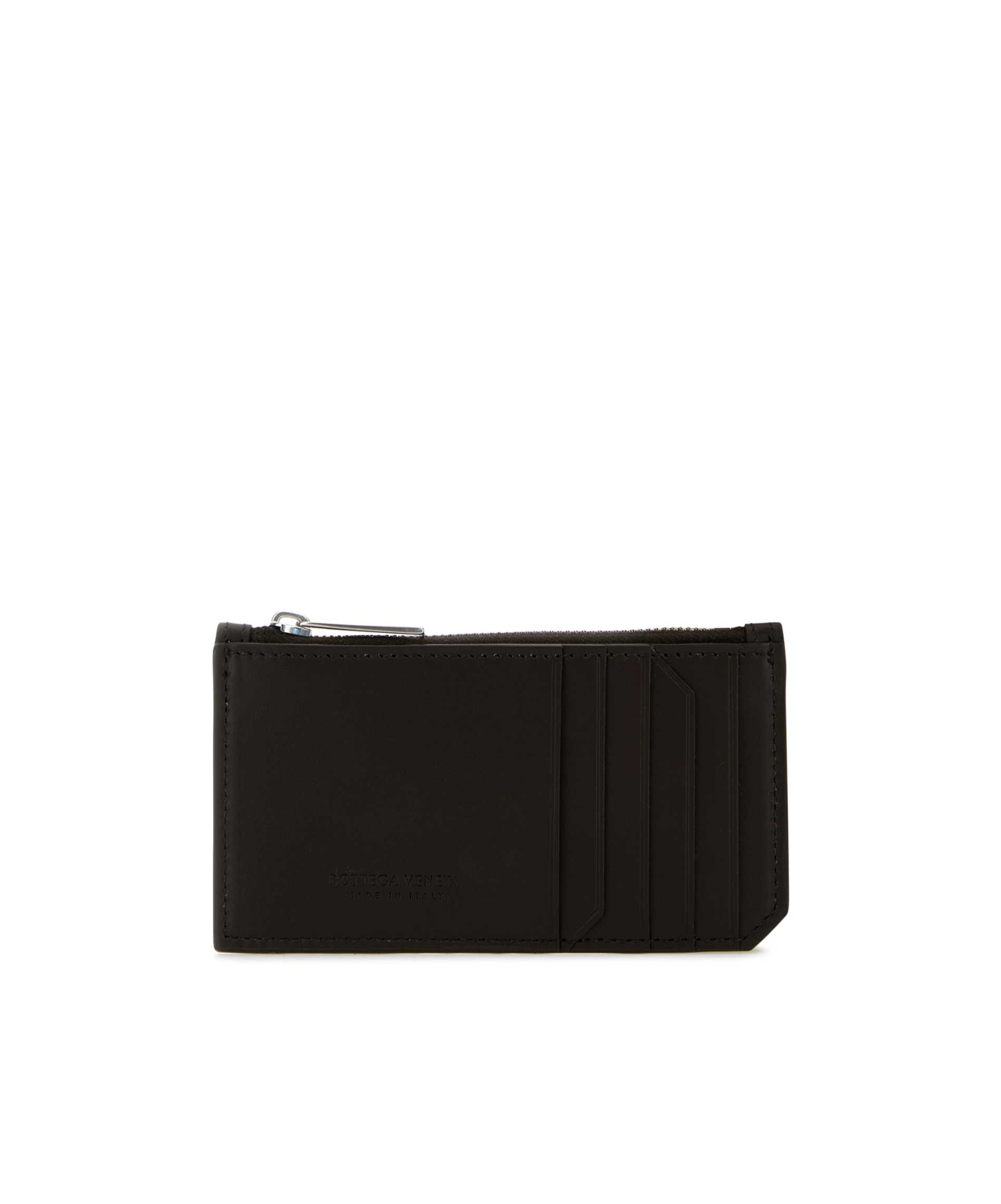 Bottega Veneta Intrecciato Piccolo Leather Zip-around Wallet In Black