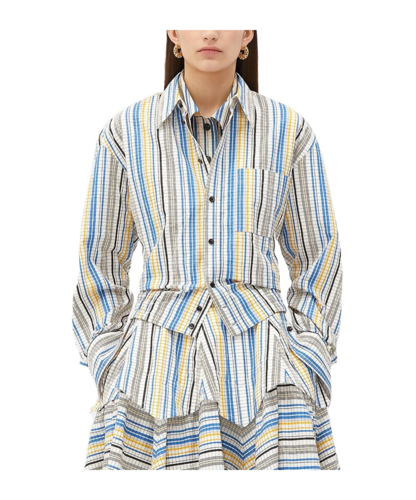 BOTTEGA VENETA CHECKED COTTON SHIRT
