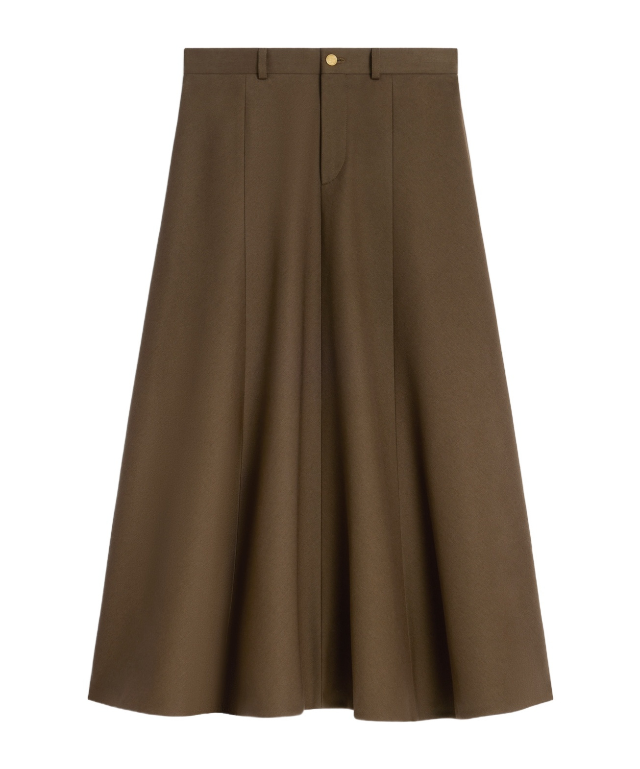 Celine Skirt In Cotton Gabardine In Brown
