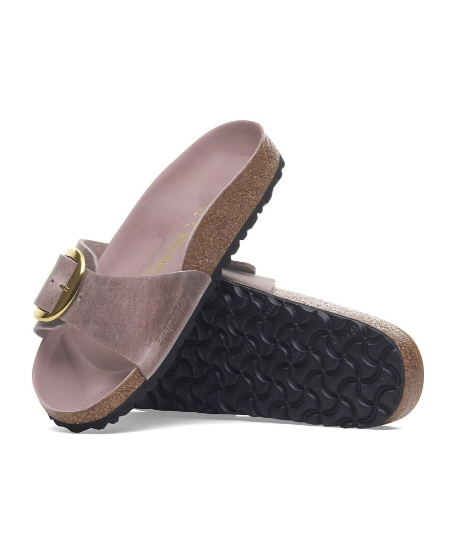 Birkenstock Madrid Big Buckle Oiled Leather In Gray