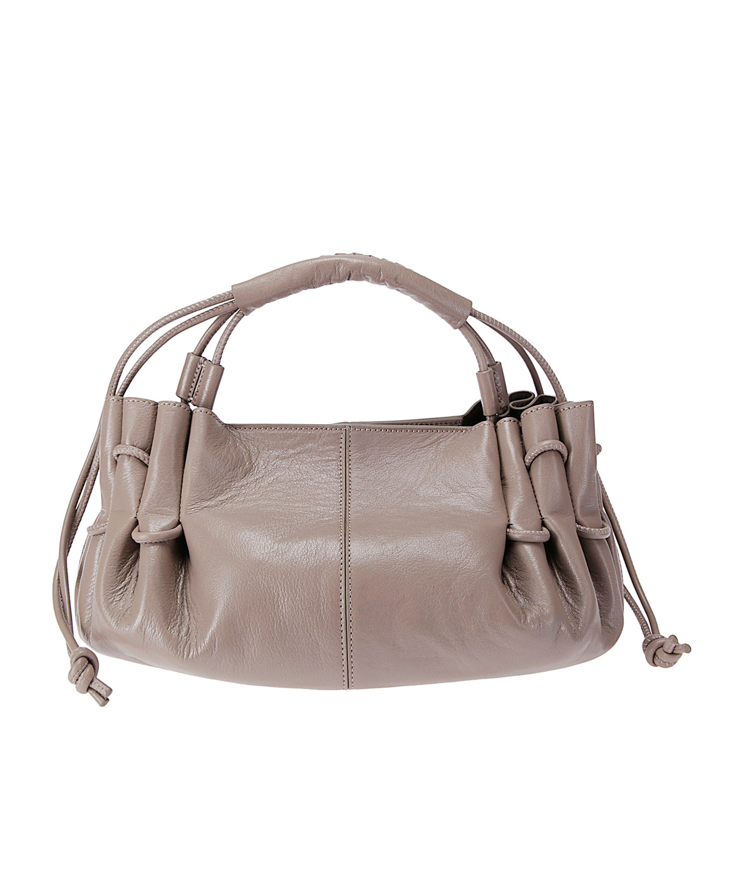 Hereu Mini Arta Braided-handle Lambskin Tote Bag In Brown