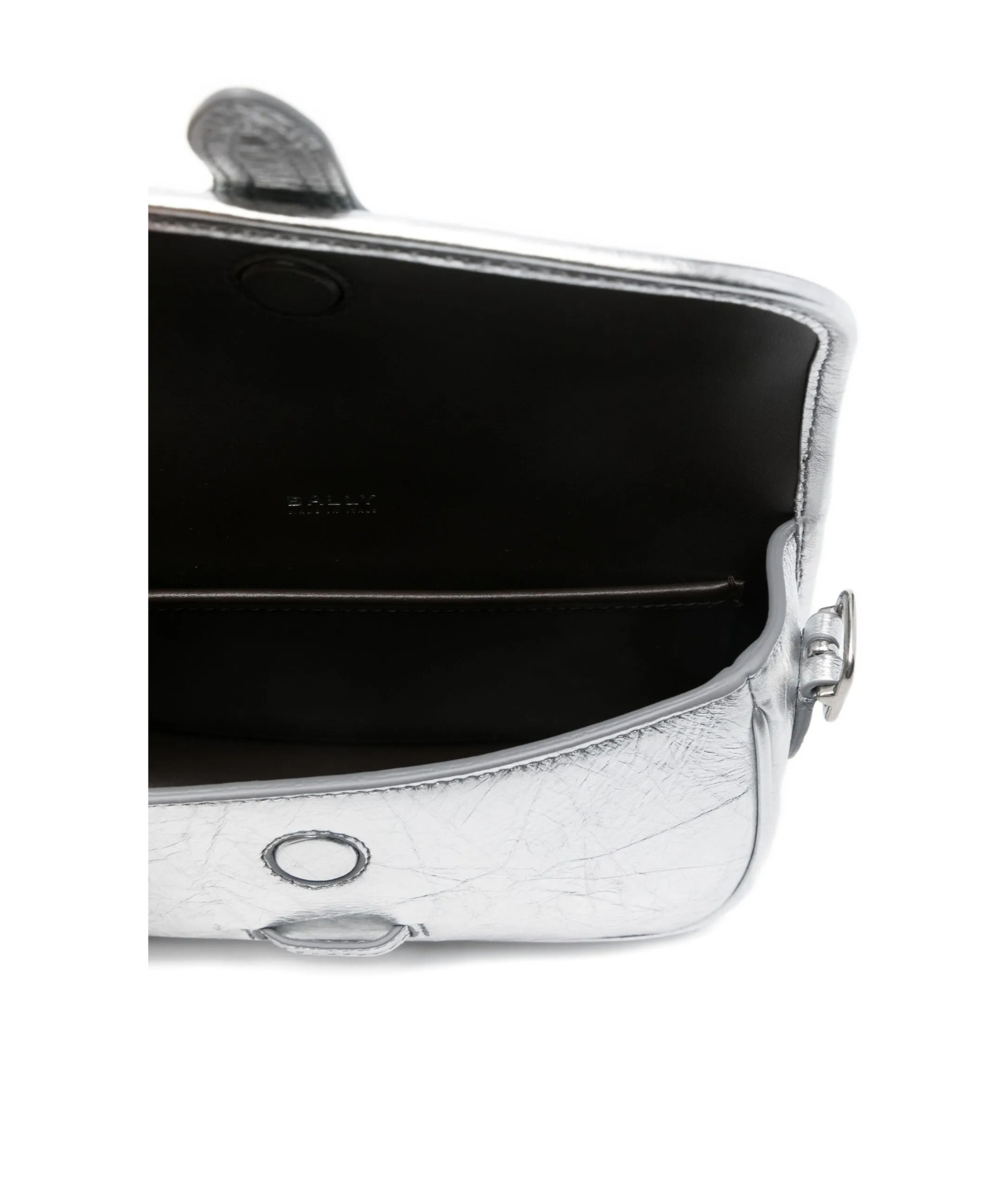 Bally Metallic-leather Flap Shoulder Bag In Silver