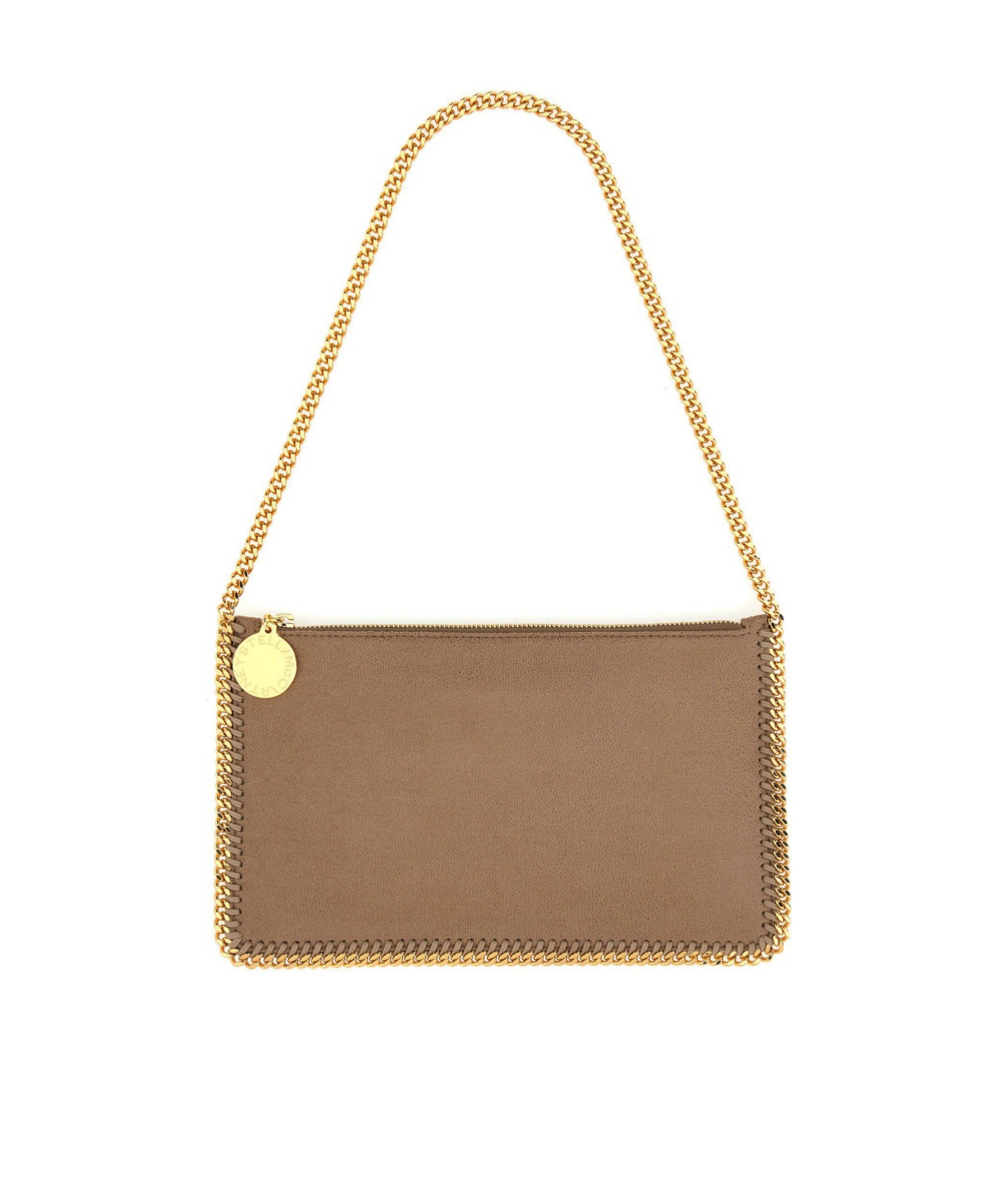 Stella Mccartney Falabella Logo Charmed Shoulder Bag In Brown