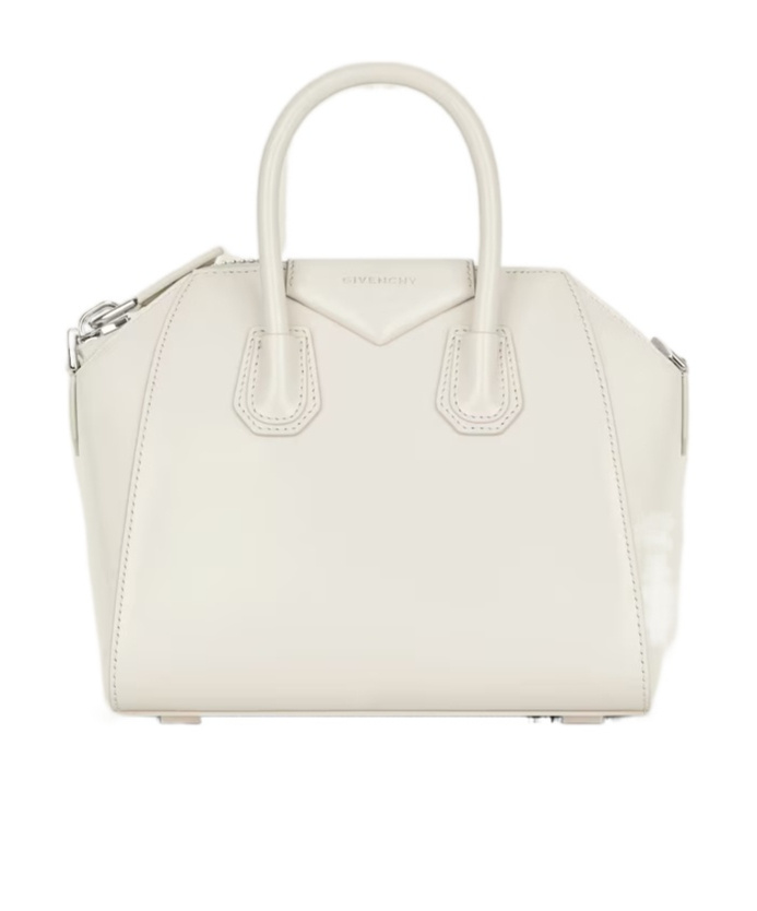 Givenchy Mini Antigona Bag In Box Leather In White