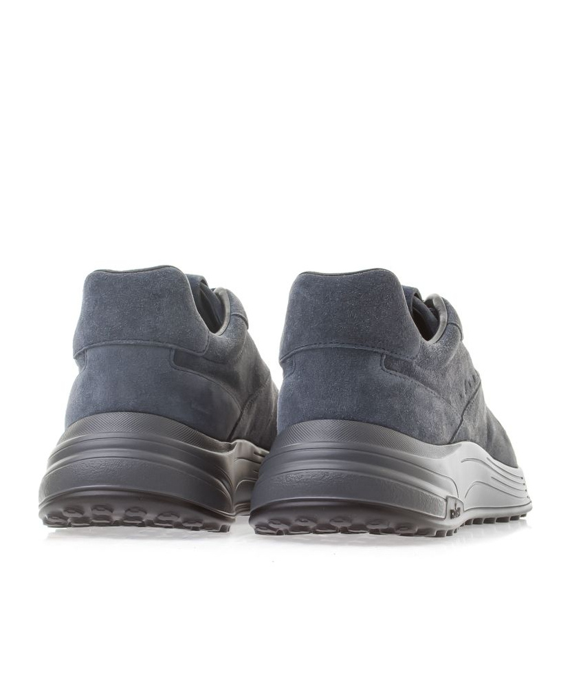 Hogan Mens Navy Hyperlight Branded Suede Low-top Trainers In Black
