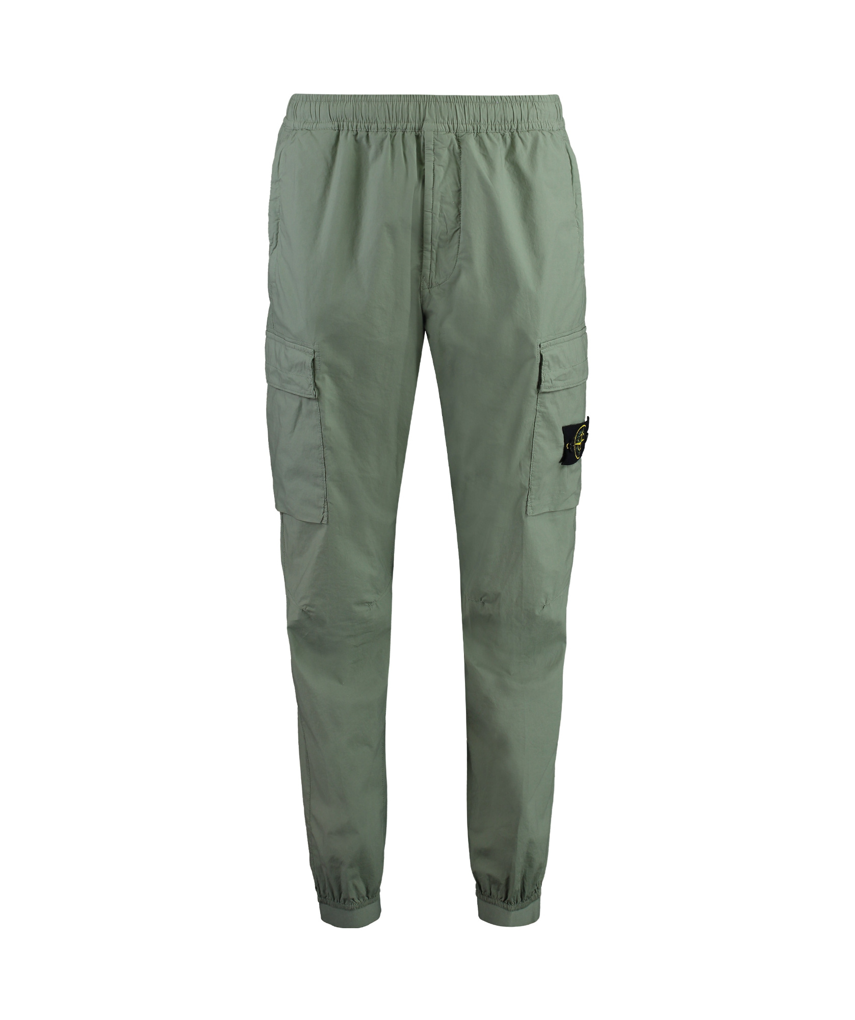 Stone Island Stretch Cotton Trousers In Green