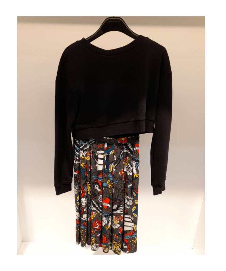 Moschino Pattern Printed Fake Two-piece Dress In Black