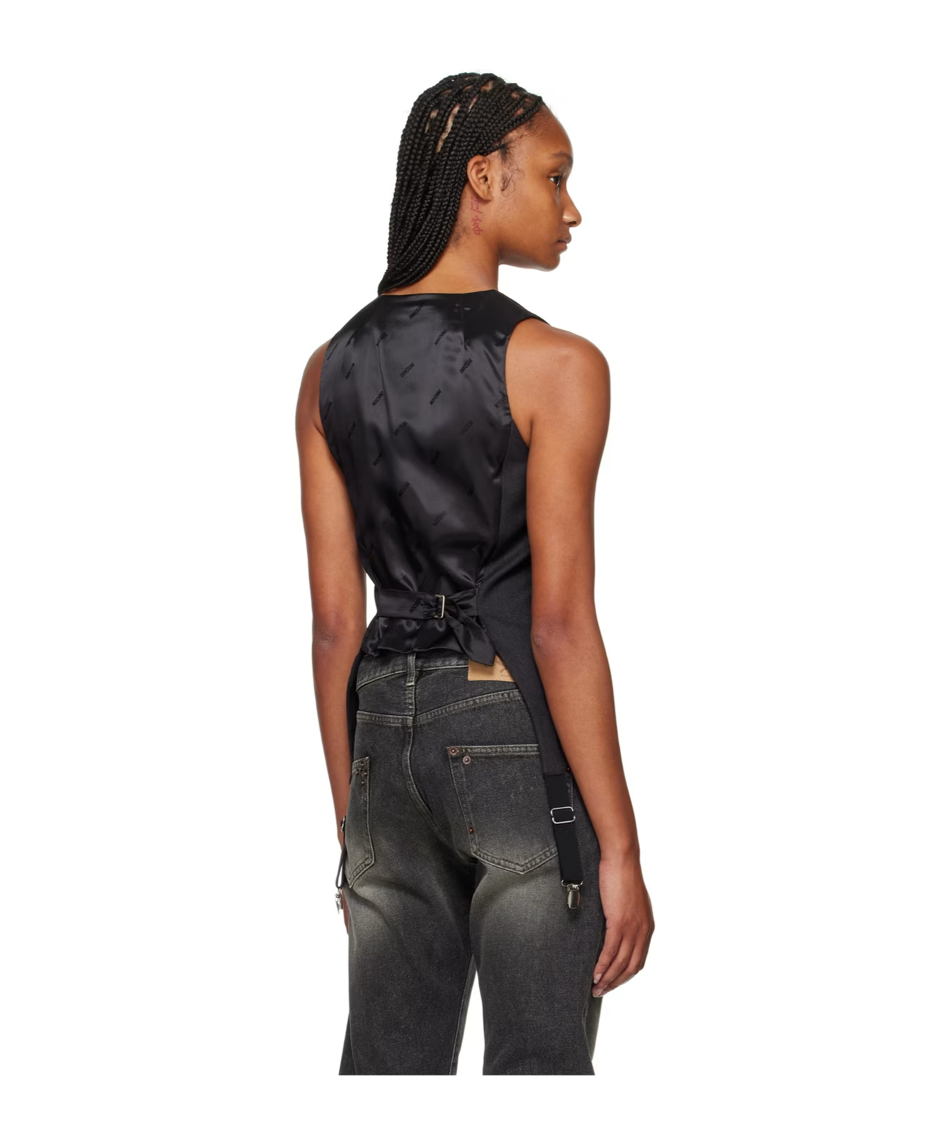 Moschino Gray Garter Vest In Black