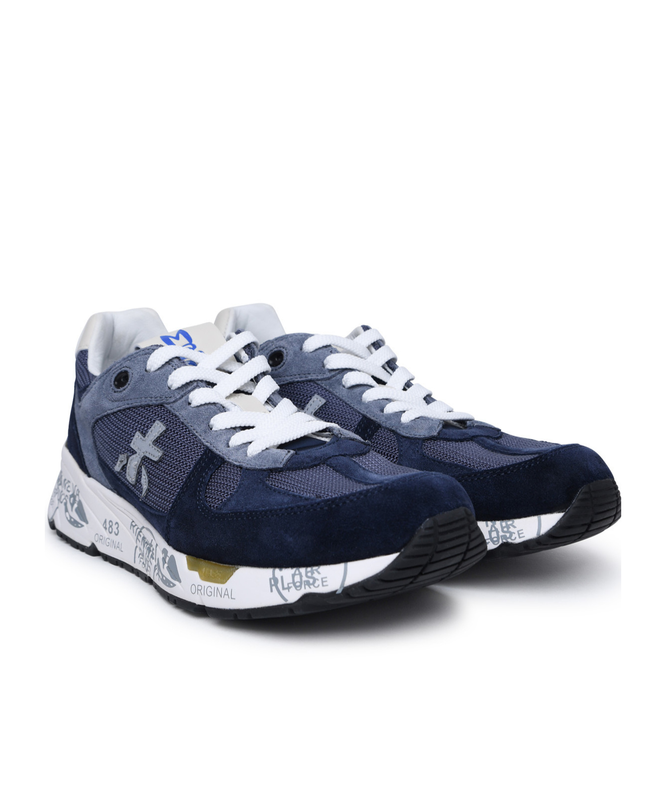 Premiata Mase Mesh And Suede Sneakers In Multicolor