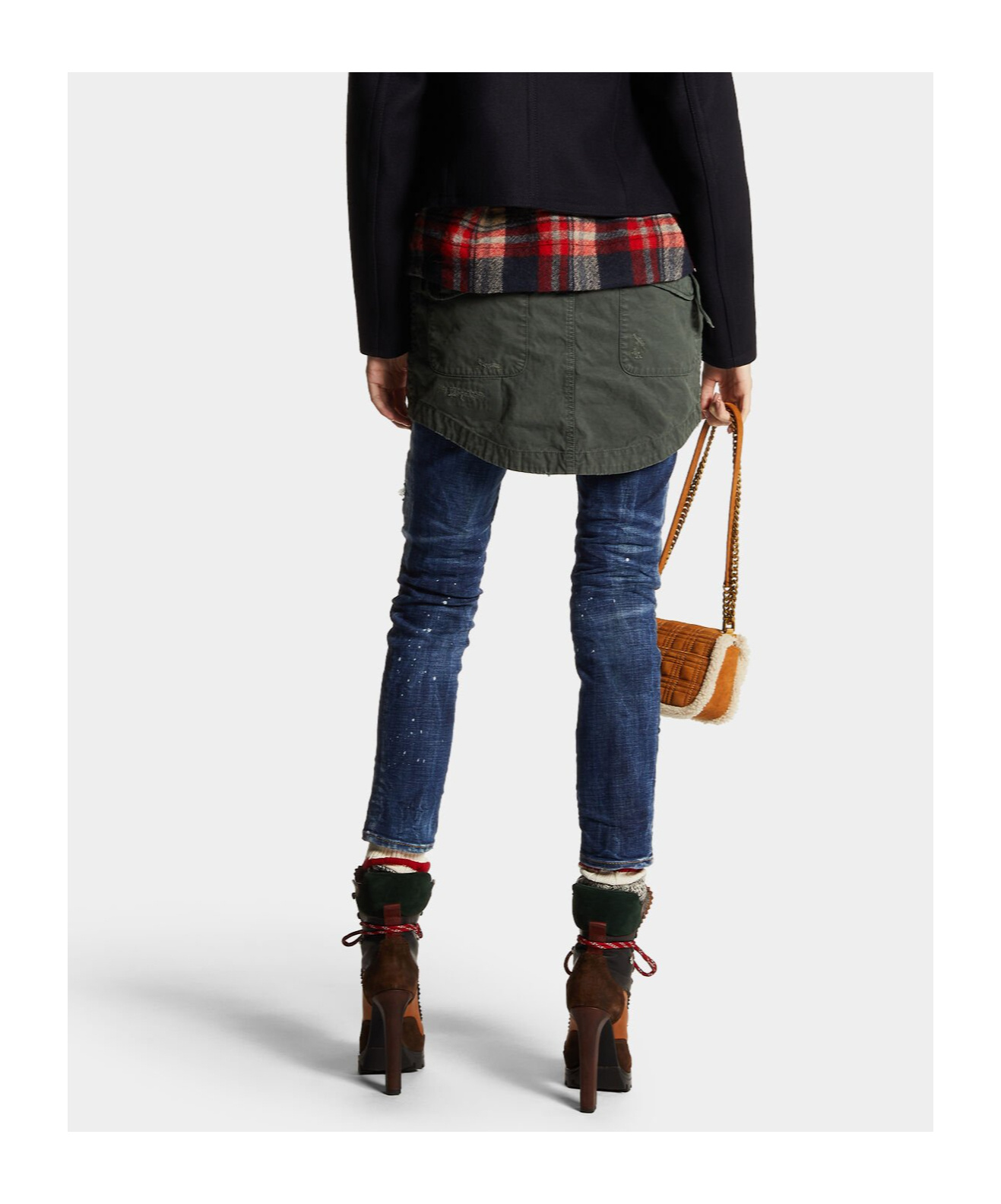 Dsquared2 Cropped Paint-splatter Jeans In Blue