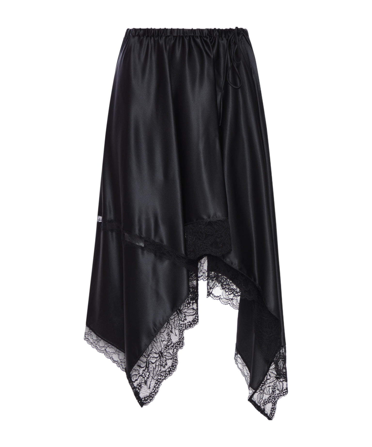 Shop Dries Van Noten Asymmetrical Silk Midi Skirt In Black