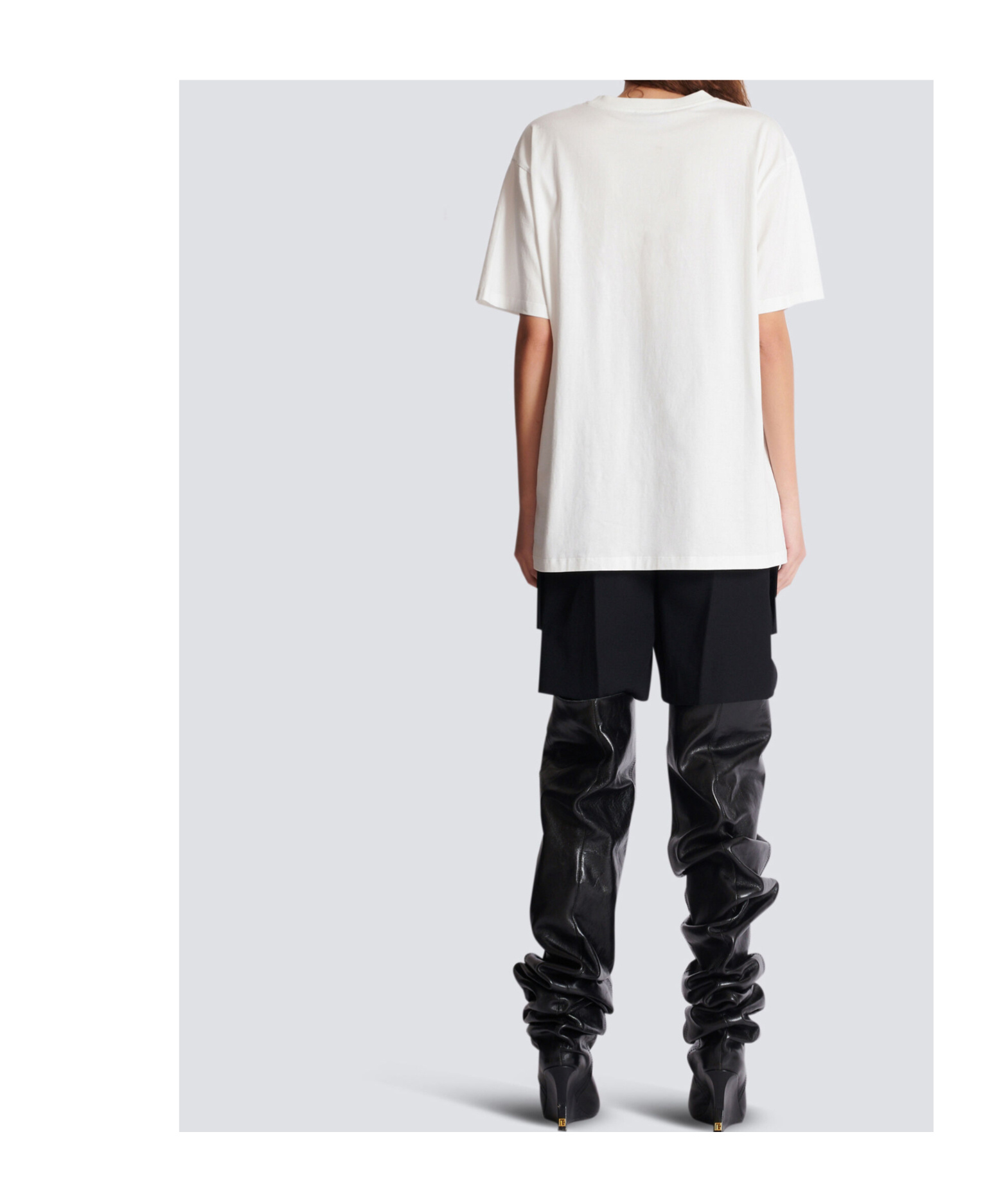 Balmain Short-sleeved T-shirt With Leopard Print In White