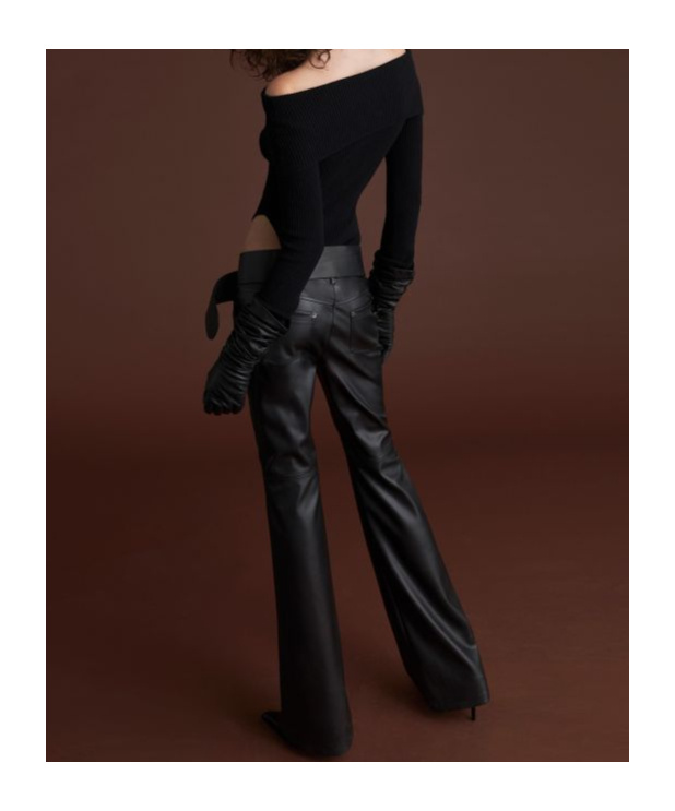 Aniye By Off-shoulder Long-sleeved Bodysuit In Black