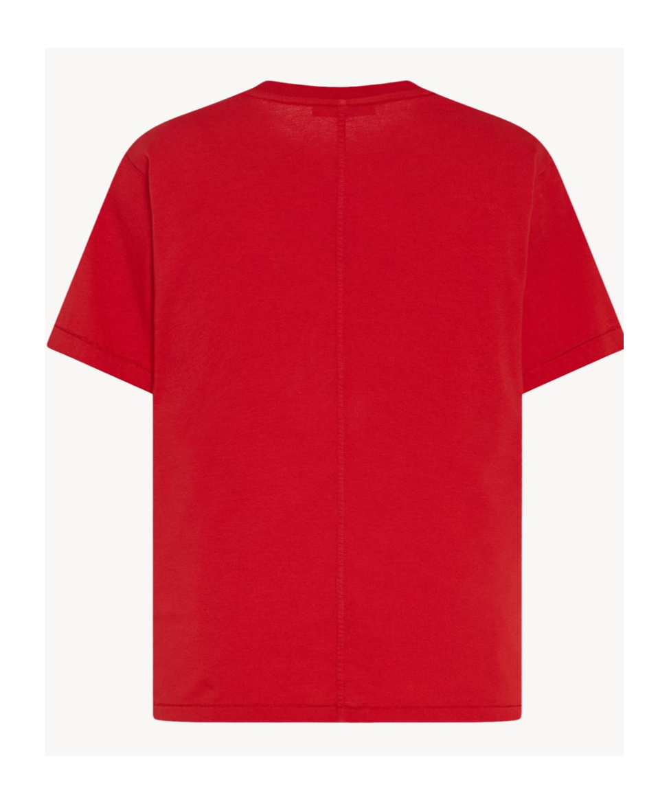 The Row Florie T-shirt With Red Center Detail In Red