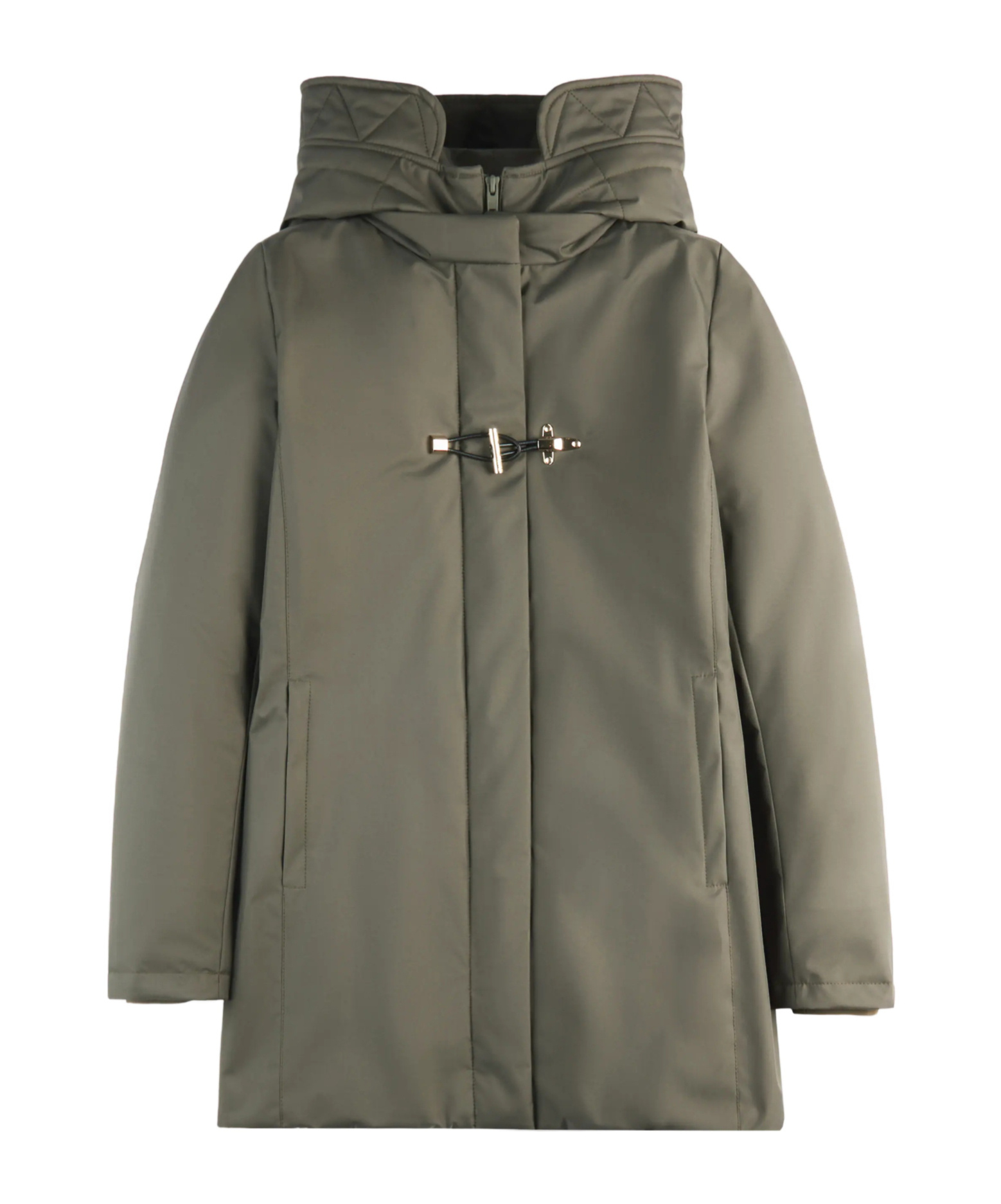 Fay Structured Fit Green Coat With Timeless Elegance In Gray