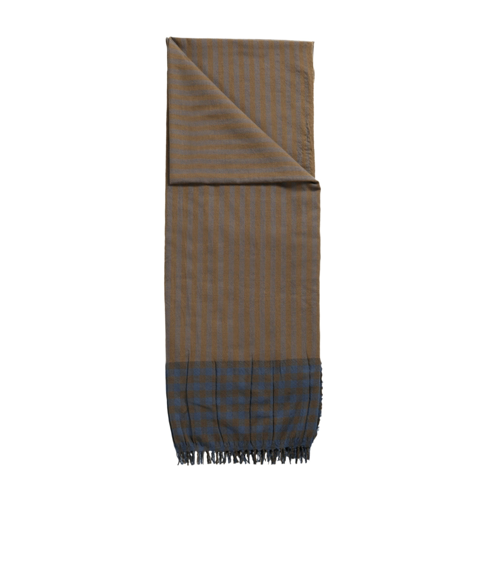 Uma Wang Striped Pleated Scarf In Brown