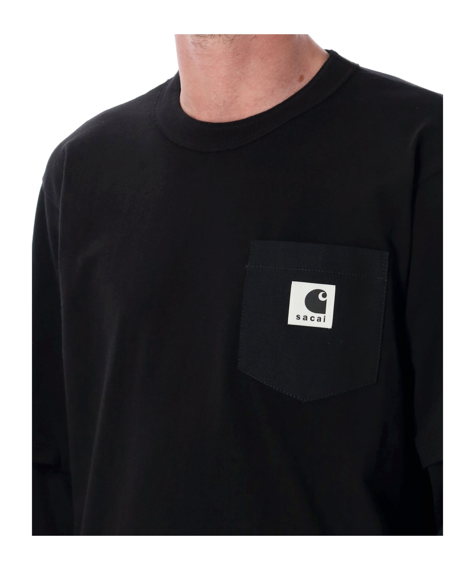 Sacai Long-sleeved T-shirt In Black