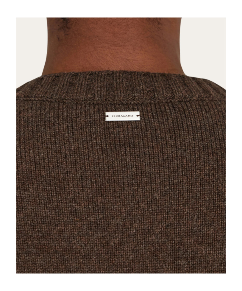 Ferragamo Cashmere Cardigan In Brown