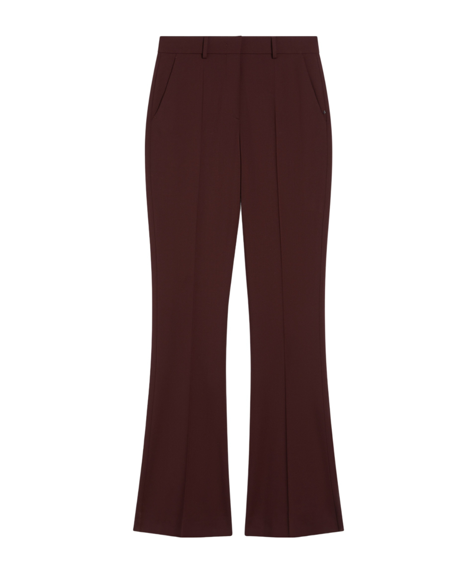 Sportmax Febe High-rise Wool-blend Flared Pants In Burgundy