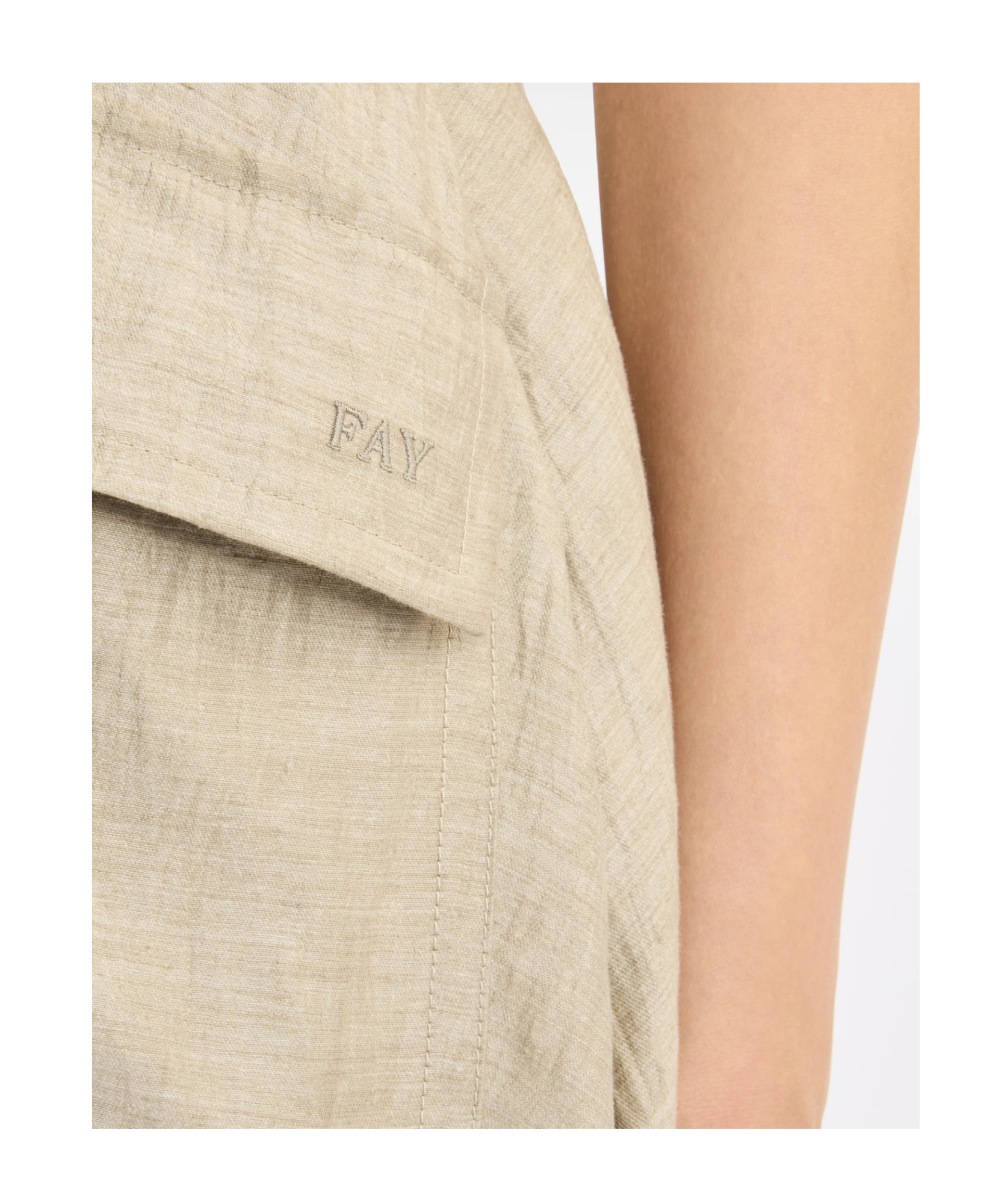 Fay Long Skirt With Belt In Nude